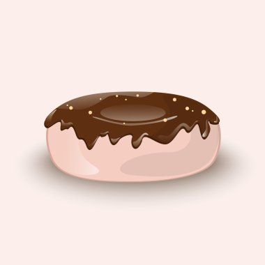 Vector illustration of chocolate donut. clipart