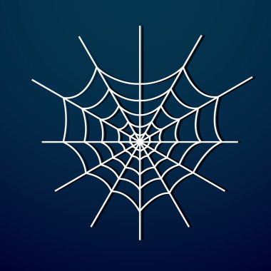 Vector spider web on dark background. clipart