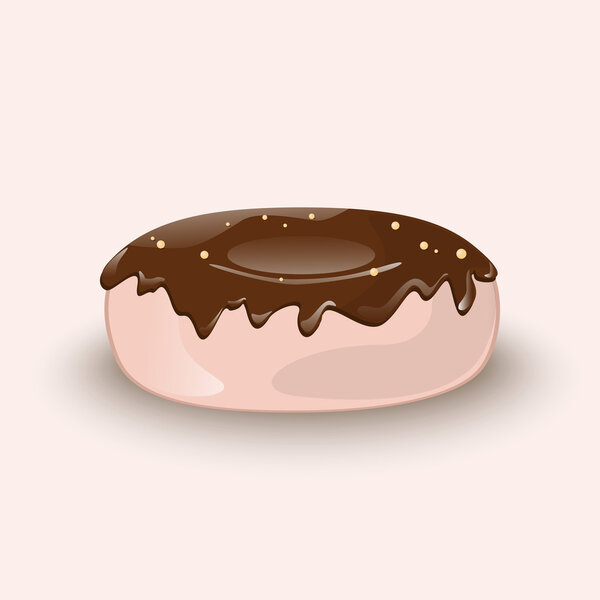 векторная иллюстрация шоколадного пончика.