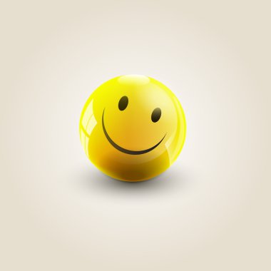 Vector illustration of a yellow smile. clipart