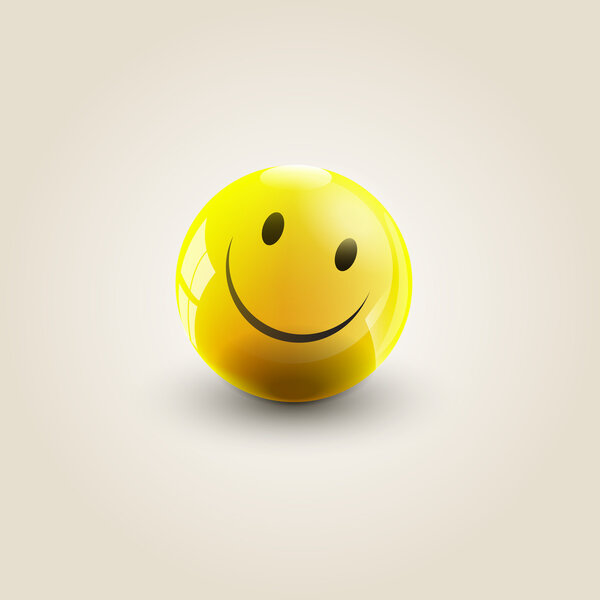 Vector illustration of a yellow smile.