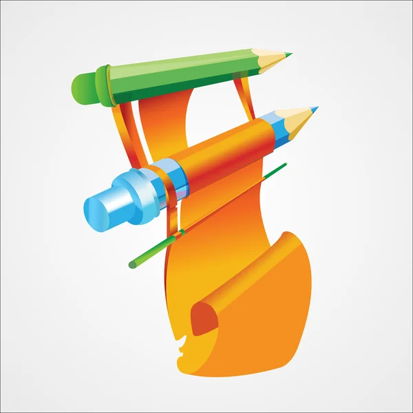 Illustration Vectorielle Crayons Colorés — Image vectorielle
