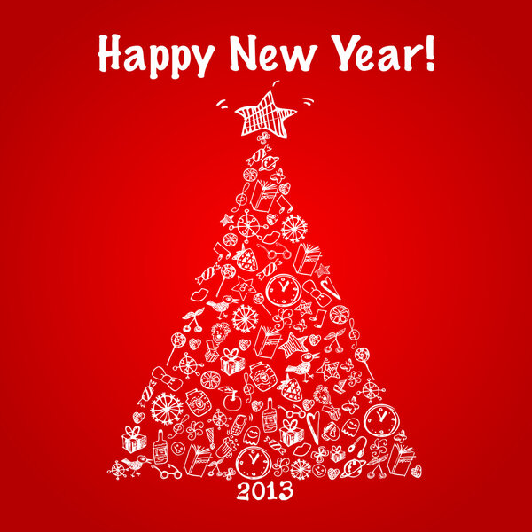 Abstract vector Christmas tree.