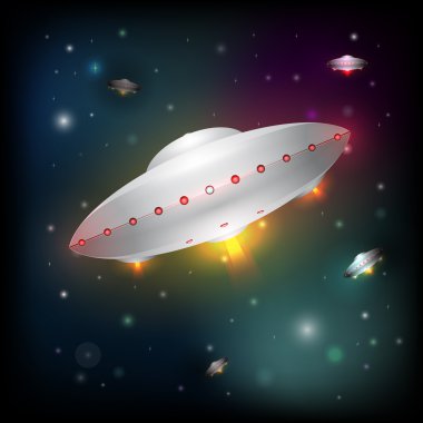 Unidentified flying object. Vector illustration clipart
