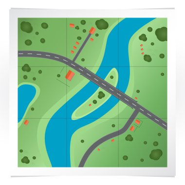 Vector illustration of road map. clipart