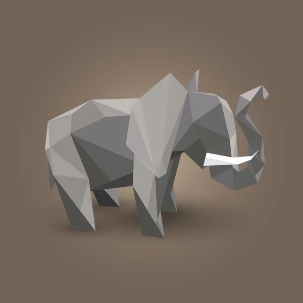 stock vector Vector illustration of origami elephant.