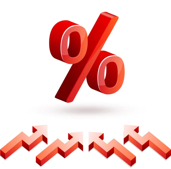 Ícones Vetoriais Por Cento Setas Gráficos Vetores