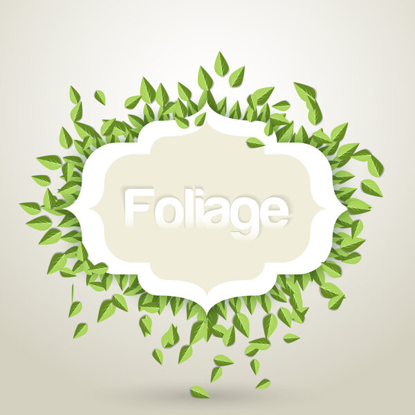 Vector background with green leaves.