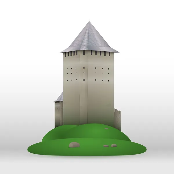 Castillo Vectorial Colina Verde — Vector de stock