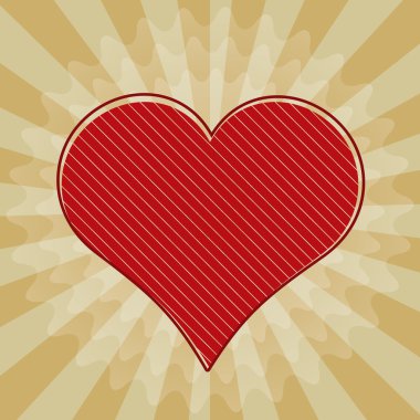 Vector Valentine background with red heart. clipart