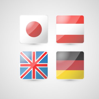 Vector set of four flags. clipart