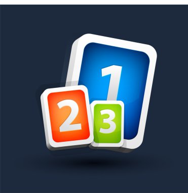 One two three vector icons. clipart