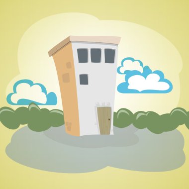 Vector illustration of a stone house. clipart