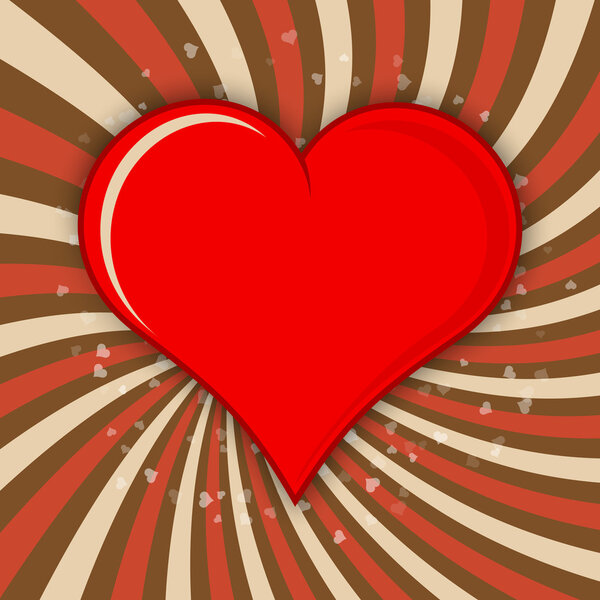 Vector Valentine background with red heart.