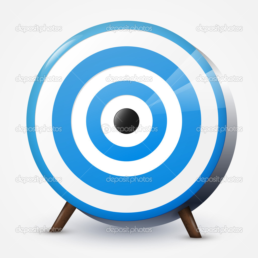 Blue target. Vector illustration.