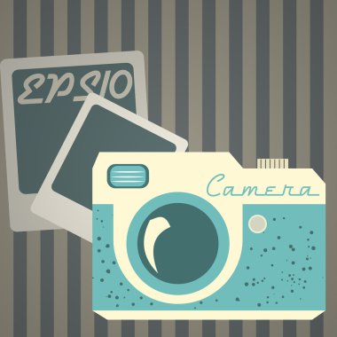 Vector illustration of retro photo camera. clipart