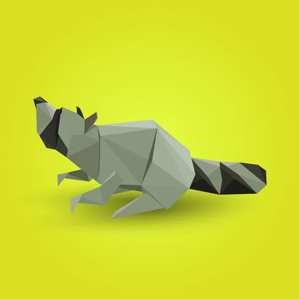 Vektoros Illusztráció Origami Raccoon Stock Vektor