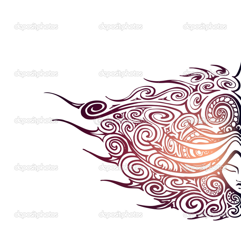 Vector background with abstract face.