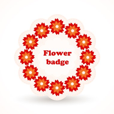 Vector badge with flowers. clipart
