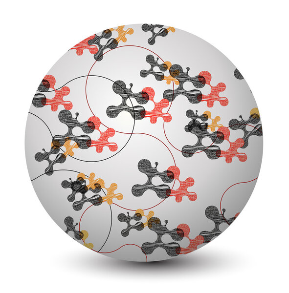 Vector abstract sphere.White bacground.