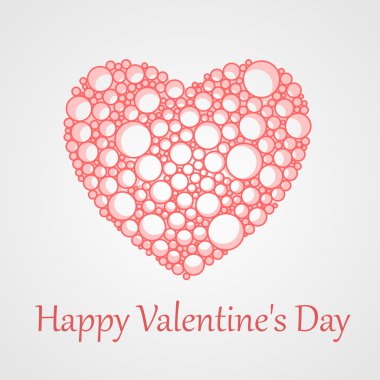 Vector card for Valentine's Day with heart. clipart