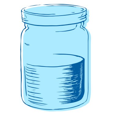 Vector illustration of a jar with water. clipart