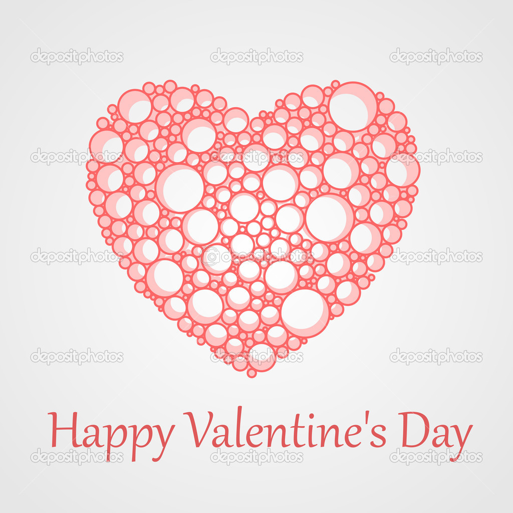 Vector card for Valentine's Day with heart.