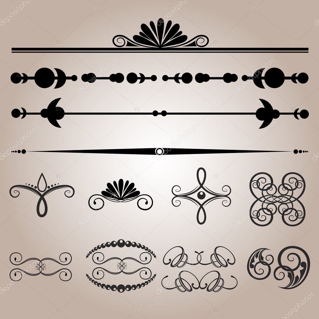 Vector set of vintage elements.