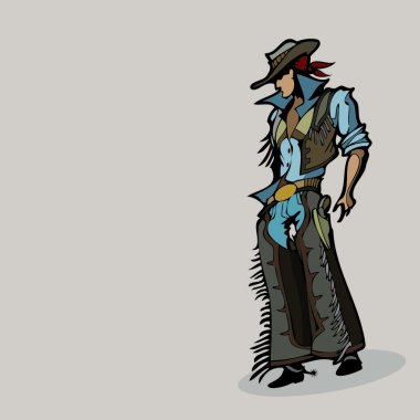 Vector illustraton of a western cowboy. clipart