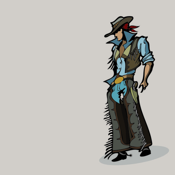 Vector illustraton of a western cowboy.