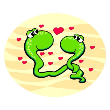 Snakes in love. Vector illustration. clipart