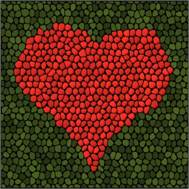 Mosaic heart. Vector illustration. clipart