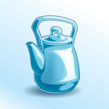 Vector illustration of a blue teapot. clipart