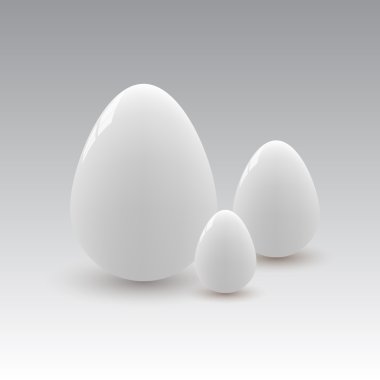 Vector illustration of white eggs. clipart