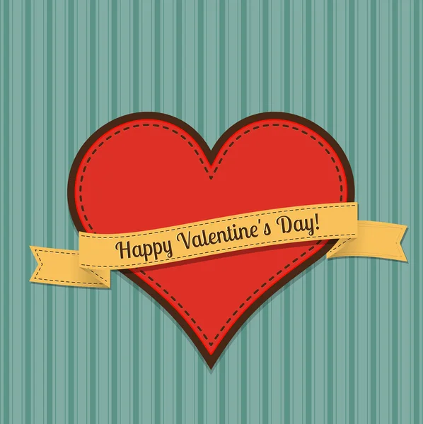 Tarjeta Felicitación Vector Vintage Para Día San Valentín — Vector de stock