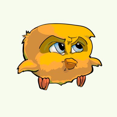 Formidable yellow bird. Vector illustration. clipart