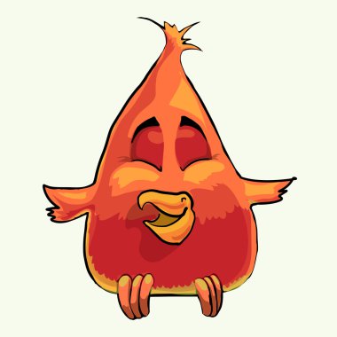 Cute red bird. Vector illustration. clipart