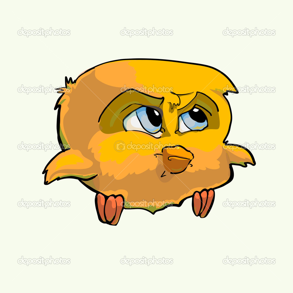Formidable yellow bird. Vector illustration.