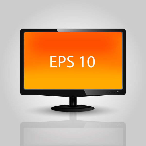 Lcd tv monitor. Vector illustration.