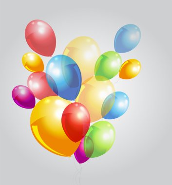 Background with colorful balloons. clipart