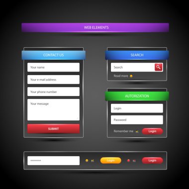 Vector set of web elements. clipart