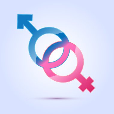 Vector illustration of male and female sex symbol. clipart