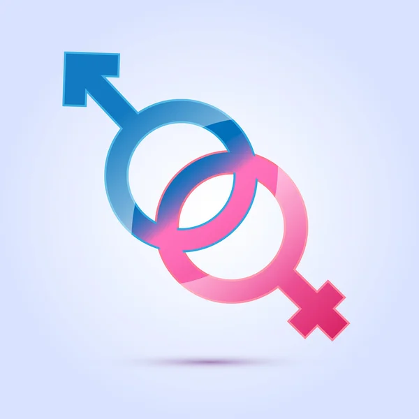 Ilustração Vetorial Símbolo Sexual Masculino Feminino —  Vetores de Stock