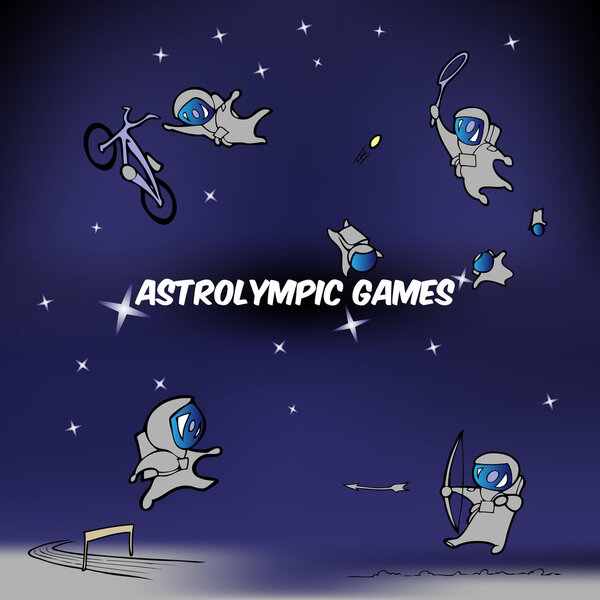 Vector illustration of astrolympic games.