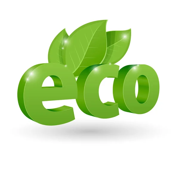 Vektor Eco Ikonra Fehér Bacground — Stock Vector