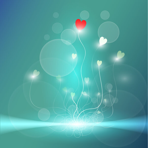 Векторный синий фон с сердцем
.