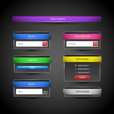 Vector set of web elements. clipart