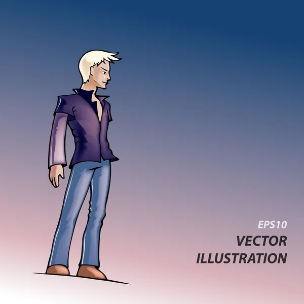 Vektor Illustration Blond Man Stockvektor