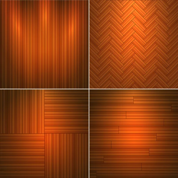 Uppsättning Trä Textures Vector Illustration — Stock vektor