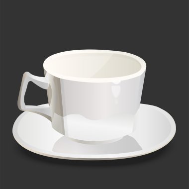 Vector illustration of a white cup. clipart
